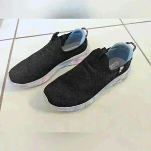 Sketchers Girls Ultraflex Slip On sneaker in Black Marble Size 4